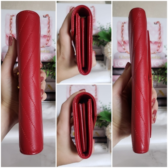 *SOLD* Authentic Pre-owned Yves Saint Laurent Grain De Poudre Envelope Wallet - Picture 9 of 14